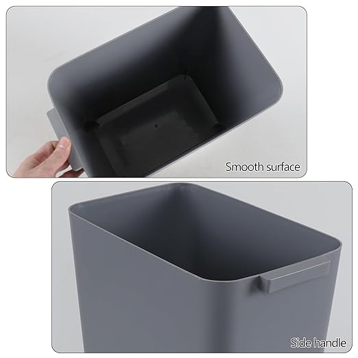 4.5 Gallon Small Plastic Waste Basket Office Garbage Cans 3 Packs Gray