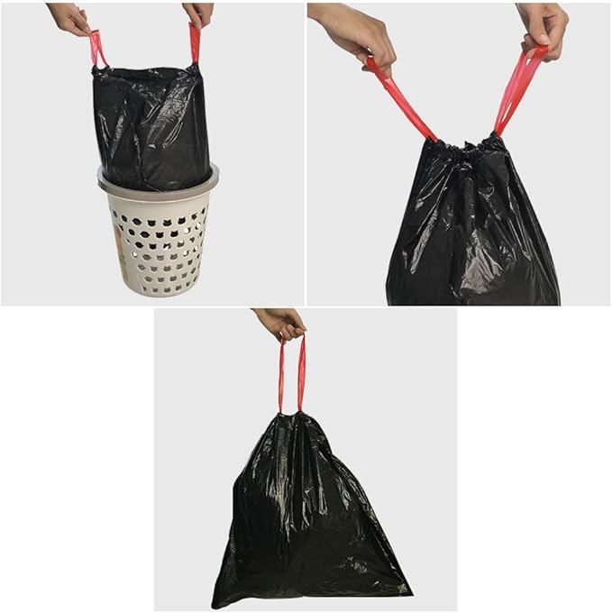 Black 13 Gallon Tall Kitchen Trash Bag with Drawstring 210 count