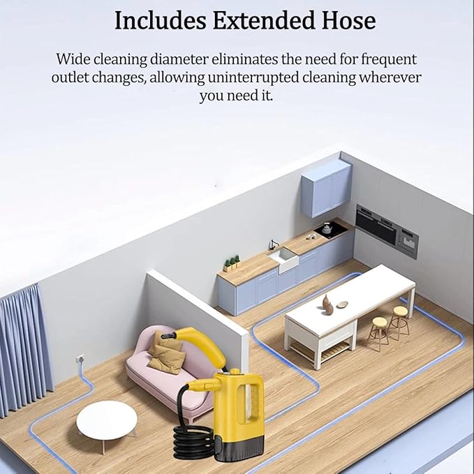 Handheld Steam Cleaner 1200W with 400Ml Tank 221°F for Kitchen Car Detailing Bathroom Floor