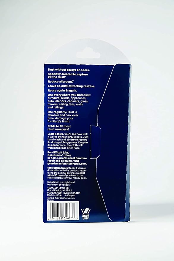 Guardsman Wood Furniture Dusting Cloths - 1 Pre-Treated Cloth - Captures 2X The Dust of a Regular Cloth Specially Treated No Sprays or Odors - 462100 Pack of 6
