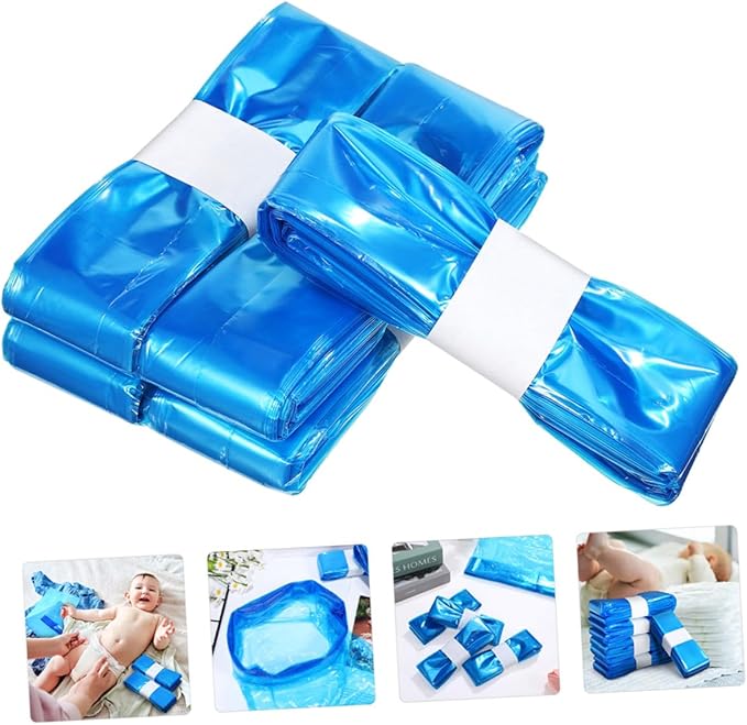 Thickened Pe Diaper Trash Bags 260mm X 7m Blue Disposable Odor-proof Garbage Bags for Diaper Pail Home and Outdoor Use 5 Rolls