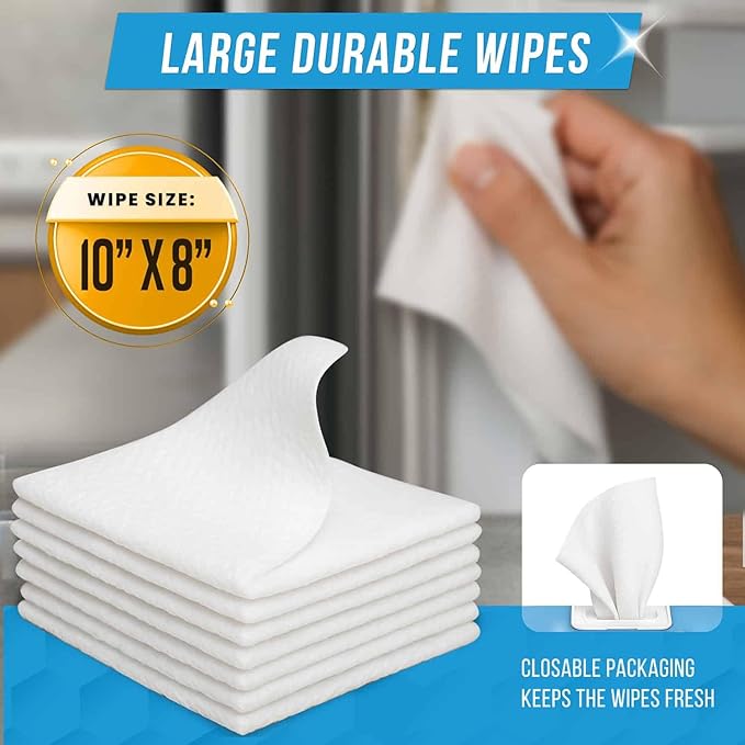 ACTIVE Dishwasher Cleaner and Appliance Cleaner Wipes - Includes 24ct Disposal Cleaning Tablets and 24pk Appliance Surface Wipes