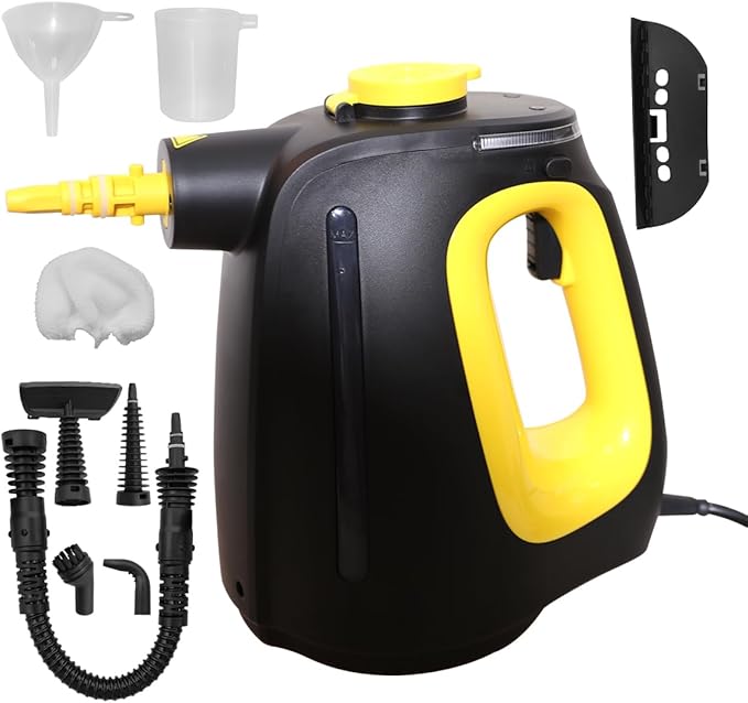 Handheld Steam Cleaner 1350W High Power with 9 Piece with Safety Lock Multi-Purpose Steamer for Home Use Multi-Surface Natural Steam Cleaner for FurnitureUpholstery Car Floor