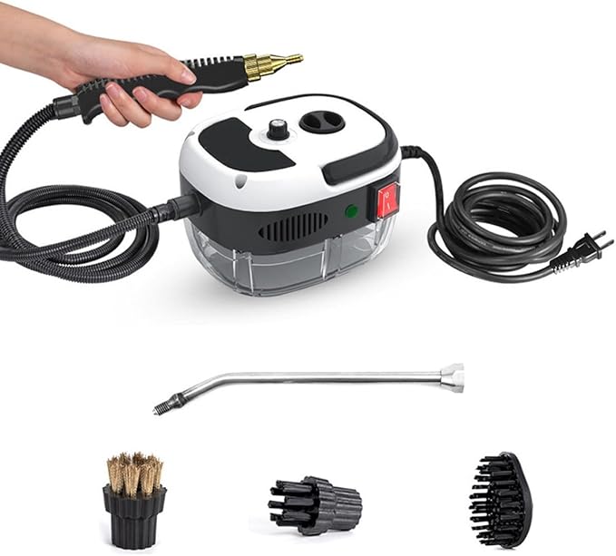 Steam Cleaner 2500w Handheld High-Temperature Pressurized Steam Cleaner Portable Steam Cleaner High Pressure Handheld Steam Cleaner for KitchenFurnitureCar(White)