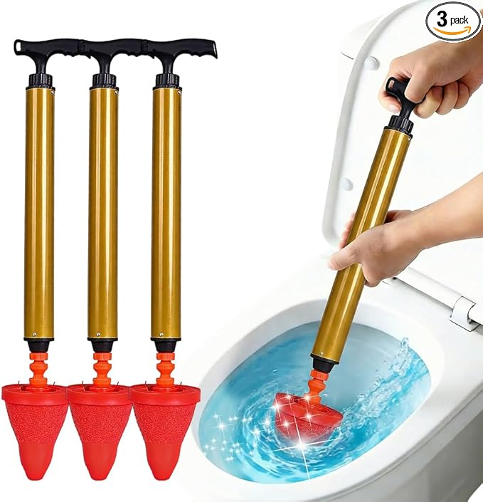 High-Pressure Toilets Plunger Clog Remover Multipurpose Household High Pressure Toilet Plunger Super powerful toilet unclogging tool (3PCS)