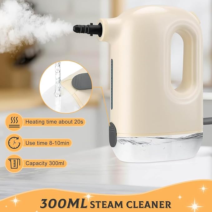 1200W Steaming Cleaner for Car High Temperature Pressurized Steam Machine Portable Handheld Steamer with Brush
