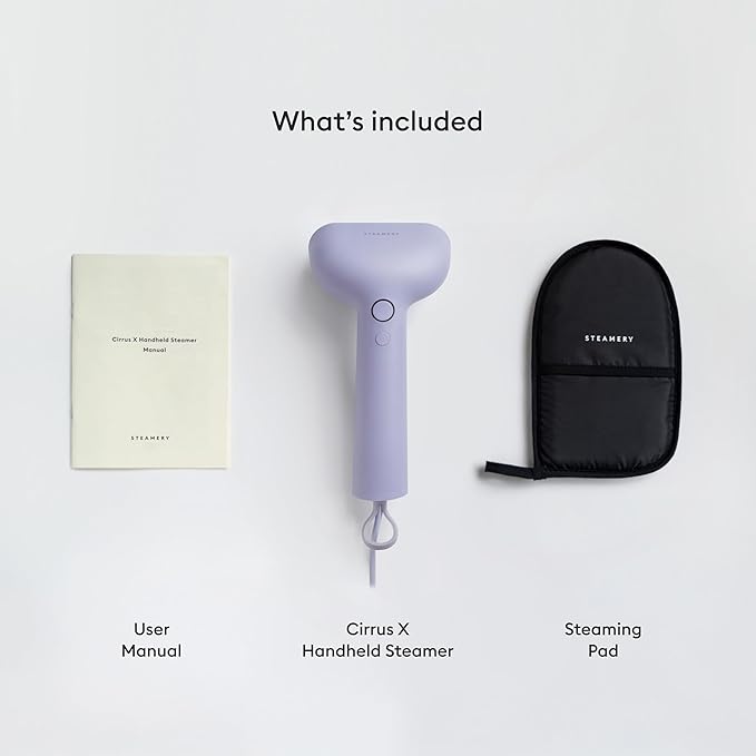 Steamery Handheld Clothes Steamer Cirrus X 1200W Steam Output 20g/min Heat up in 20 Seconds Portable Minimalistic Scandinavian design Purple