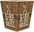 Marye-Kelley-King of The Grill Wastepaper Basket Decoupage Wood Decorative Wastebasket for Kitchen Bathroom Bedroom Living Room Handmade Made in The USA