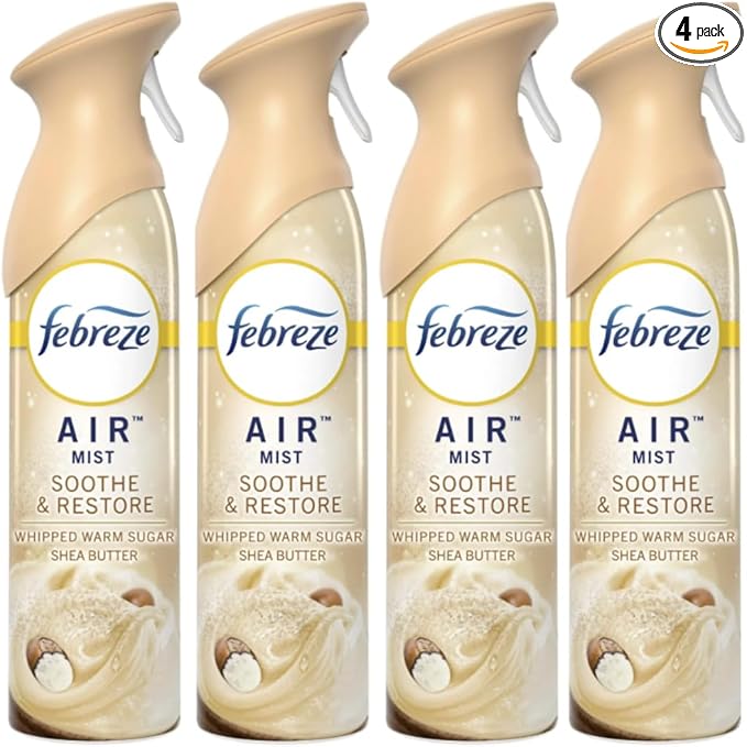 Febreez Air Freshener Spray Odor-Fighting Room Spray Soothe &amp Restore 8.8oz (Pack of 4)