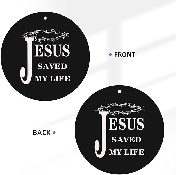 24 PCS Religious Jesus Christian Faith Cross Car Air Fresheners Cards Set Multi-Pack Scented Cards Long-Lasting Auto Fragrance Cards for Vehicle Home &amp Office Round Shape