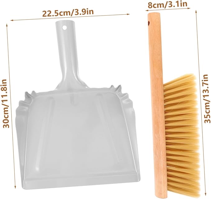 VALICLUD 1set Wooden Hand Broom Dustpan Compact Whisk Broom for Bed and Sofa Cleaning Lightweight and Portable Dust Brush for Easy Storage and Efficient Dust Removal