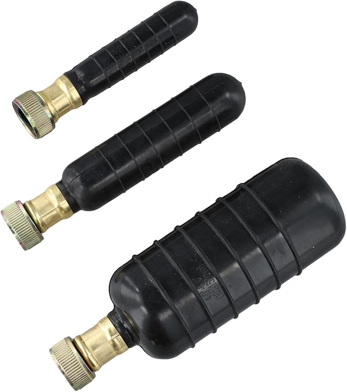 3-Piece Drain Bladder Kit for Pipes 1–6 in Diameter – Rubber Unclogging Tool for Bathroom Sinks Showers Swimming Pool &amp Main Sewer Lines Using Water Pressure