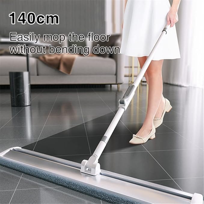 JSEIAJB Flat Mop Self-contained Slide Floor Wet and Dry for Cleaning Floors Home Tools(60cm with 3 Cloth)