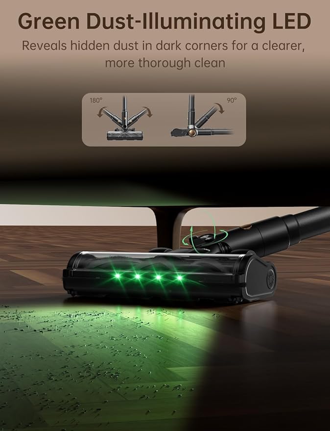 OXVAC Cordless Vacuum Cleaner 600W/58000Pa 65-Minute Run Time Cordless Stick Vacuum with Self-Cleaning Filtration System Freestanding Tangle-Free Suitable for Carpets/Floors/Pet Hair