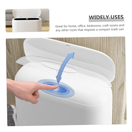 Modern Compact Trash Wastebasket for Kitchen Bathroom Craft Room Stylish Design for Spaces Construction Easy to Use Waste Container