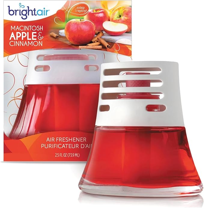 BRIGHT Air 900022CT Scented Oil Air Freshener Macintosh Apple and Cinnamon Red 2.5oz 6/Carton