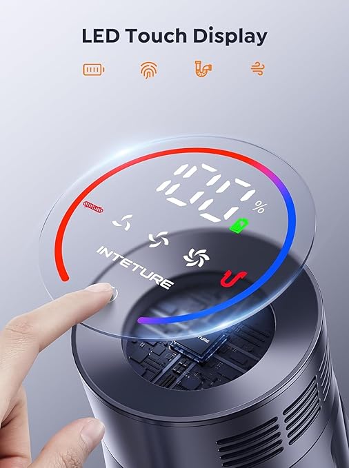Cordless Vacuum Cleaner 600W/50Kpa65Mins Stick VacuumSelf-Standing Upright Vacuum Cleaner with Wall Mount Charging Touch ScreenVacuums for Hardwood Floor Carpet Pet Hair