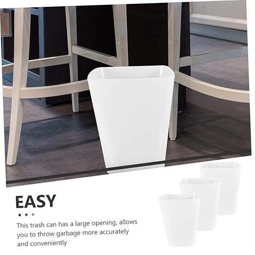 Zerodeko 3pcs Square Outdoor Trash Can Open Top Large Capacity Plastic Wastebasket for Office Bathroom and Kitchen Easy to Clean and Organize Garbage