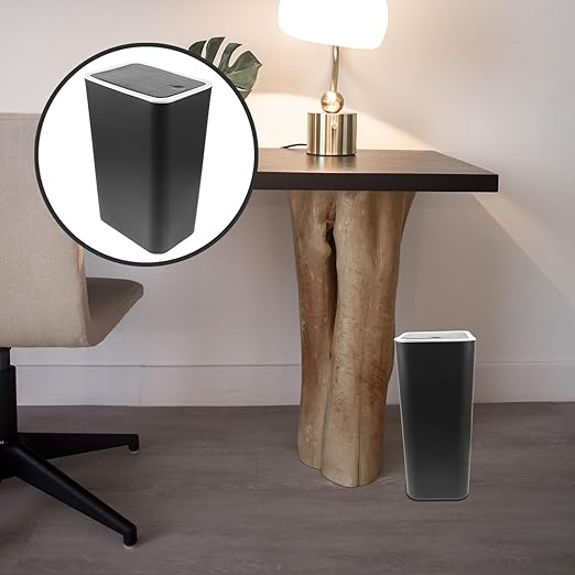 NUOBESTY Plastic Trash Can with Press Lid Removable Wastebasket for Bathroom Bedroom Kitchen Compact Lightweight Garbage Bin with Smooth Finish Modern Household Trash Container for Use