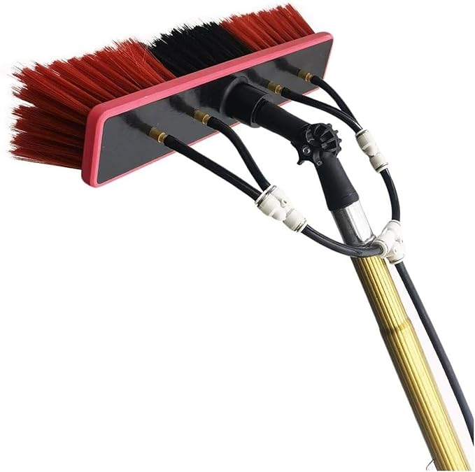 Outdoor Window Cleaning Pole Water Fed Pole Kit Water Fed Telescopic Brush with 20 M Water Supply Pipe Solar Panel Cleaning Equipment for Cleaner Outdoor Window(3.6M/12Ft)