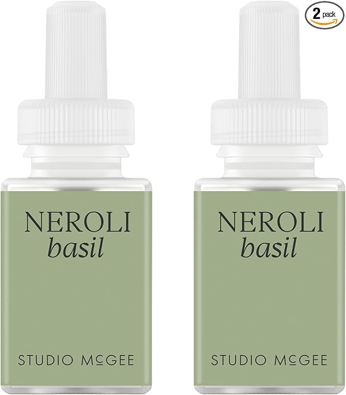 Pura x Studio McGee Smart Home Air Diffuser - Smart Home Air Diffuser - Up to 120-Hours of Luxury Fragrance per Refill - Spring &amp Summer Fragrance - 2 Pack Neroli Basil