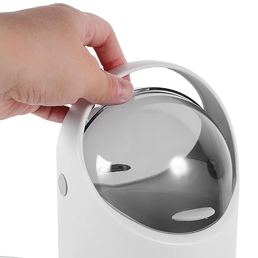 Alipis Mini Desktop Trash Can Swing Lid Handheld Countertop Wastebasket Cute Garbage Bucket Container Waste Bin Decorative Rubbish Bin Small Organizer for Office Bathroom 26.00X13.00X13.00CM Grey
