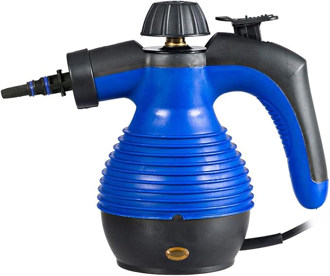 GOFLAME Steam Cleaner 1050W Handheld Multi-Purpose Powerful Steam Sanitizer Steamer Steam Iron Remove Stains/Grease from Bathroom Kitchen (Blue)