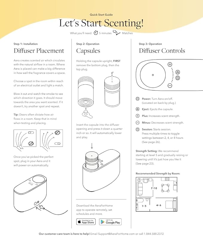 Aera Waterless Plug-in Essential Oil Diffuser for Large Rooms + Beach House Fragrance Capsule – Wi-Fi App &amp Alexa Control – Luxury Home Fragrance Scent Machine Starter Kit (Includes 1 Capsule)