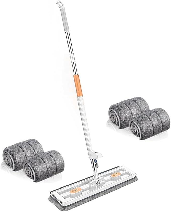 Large Flat Mop Set 360° Rotation Floor Tool with 2/4/6 Microfibre Mop