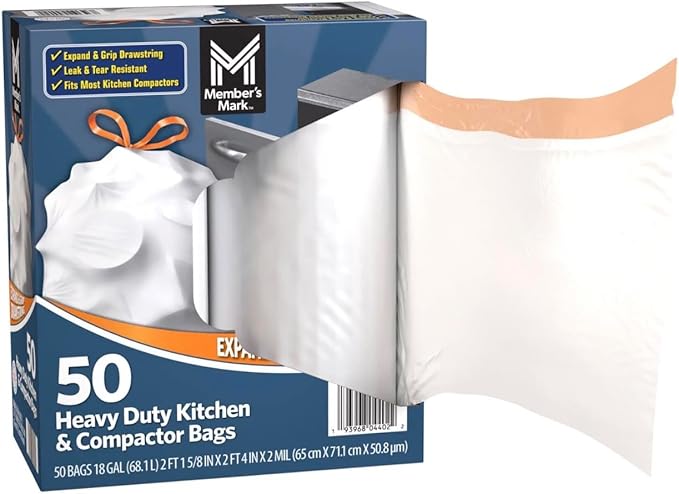 Member Mark Heavy Duty 18-Gallon Kitchen &amp Compactor Trash Bags 50 ct.