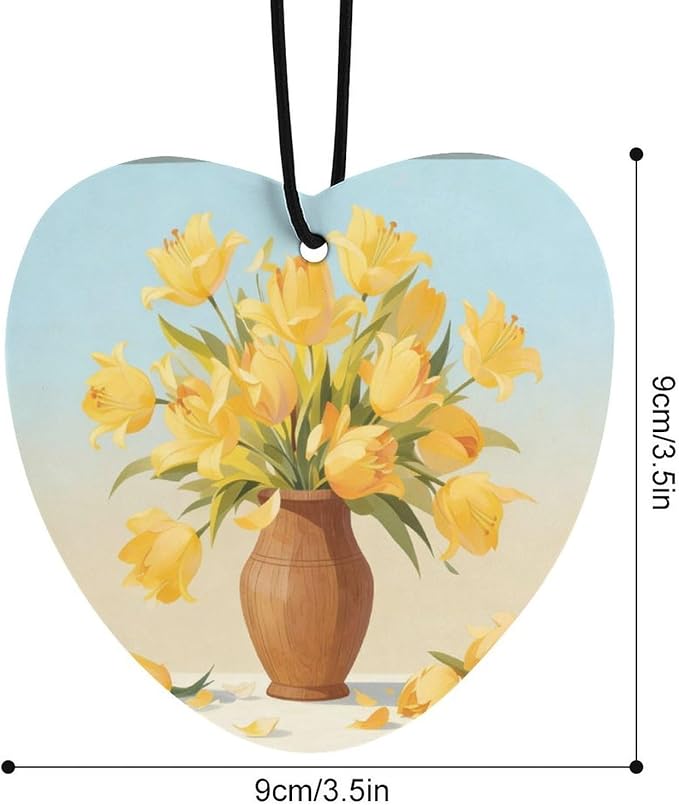 5PCS Car Air Freshener Hanging Personalized Double Sided Yellow Lily Car Fresheners Long Lasting New Cars Scents Cute Automotive Freshies for Closets Drawers (tea)