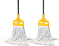 KeFanta 2 Pack Commercial Mop Heavy Duty Industrial Mops60 inch Long Handle with Looped-End String Cotton Wet Mop Head Replacement for HouseKitchenLaminateTileVinylHardwood Floor Cleaning