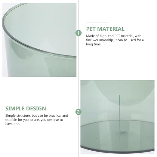 Cabilock Office Waste Basket Round Waste Storage Bin Clear Large Capacity Kitchen Trash Can Wastebasket Garbage Container Bin for Home Bathroom Bedroom Kitchen Office (Green) Clear Container