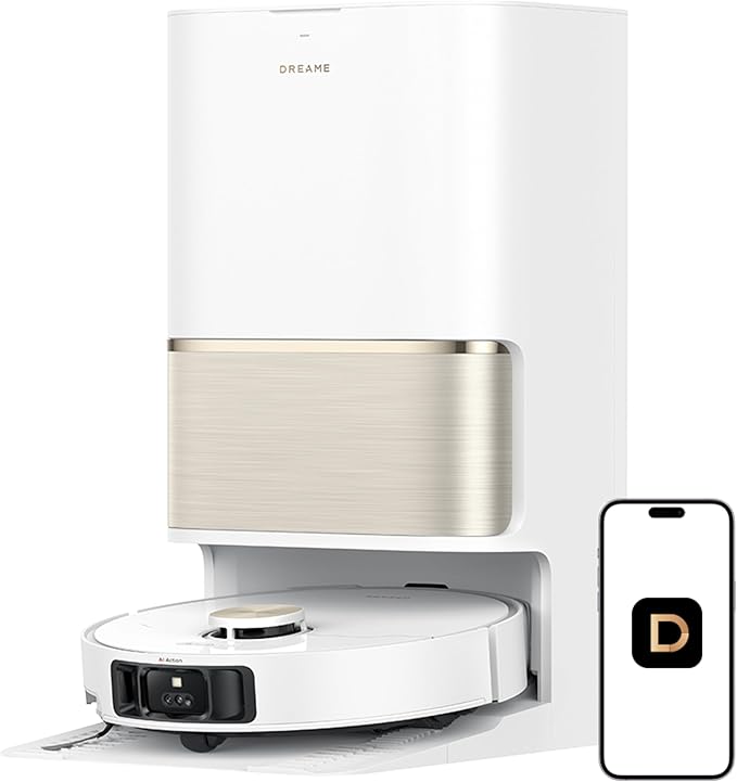 DREAME L50 Ultra Robot Vacuum and Mop White 19500Pa Suction with Auto-Empty and Mop Self-Cleaning Precise Obstacle Avoidance HyperStream Detangling DuoBrush