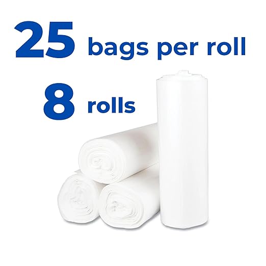 Inteplast Group S434817N 48 Length x 43 Width x 17 Mic Thickness Clear Color HDPE Commercial Coreless Institutional Trash Can Liner (Case of 8 Roll 25 Bags per Roll)