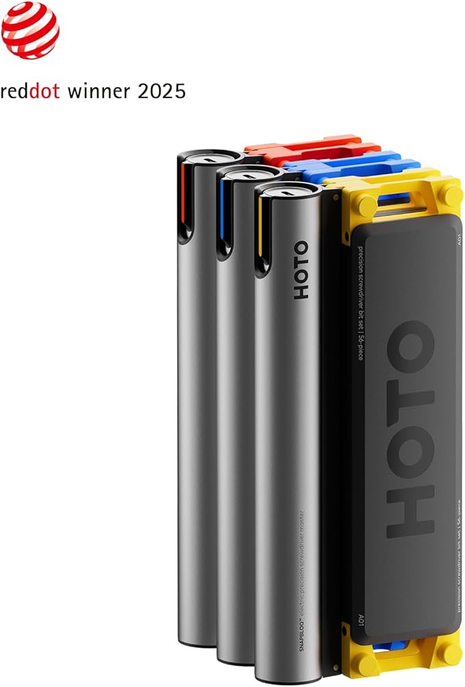 HOTO SNAPBLOQ 3-in-1 Mini Power Tool Kit – Mini Drill &amp Rotary Tool Electric Screwdriver with 114 Accessories Magnetic Modular System Ideal for 3D Printing Finishing Electronics Repair DIY Cr