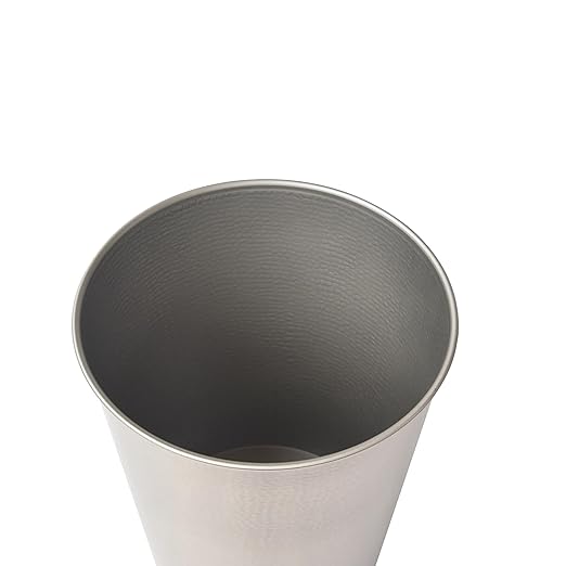 Wastebasket Trash Can Silver Hammered Finish - Open Design for Easy Access &amp Disposal Small Office/Home Bathroom Bedroom Garbage Bin