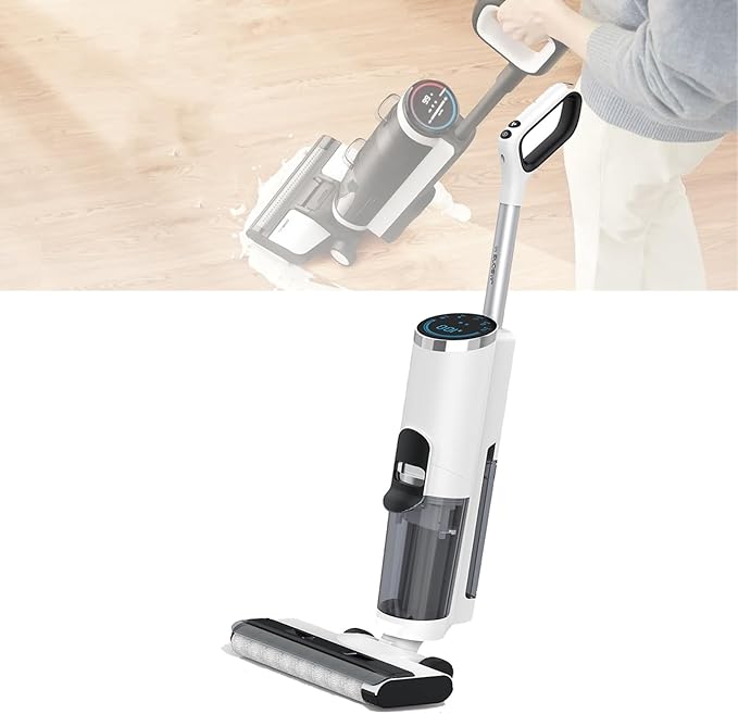 Household Floor ScrubberWet and Dry850ml Clean Water Tank600ml Sewage Tank16kpa Suction Washing and Mopping MachineCleaning MachineSuitable for Cleaning FloorsDustOilDebrisWhite (White )