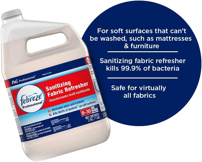P&ampG Professional - 37000721366 Febreze Professional Sanitizing Fabric Refresher Bulk Sanitizing Spary for All Fabrics in Hotels Restaurants and Businesses Fresh Clean Scent 1 Gal. (Pack of 3)