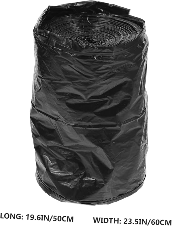 200Pcs Thickened Portable Trash Bags Garbage Pouches for Bathroom Kitchen and Living Room Durable Pe Easy Use Design Black Color