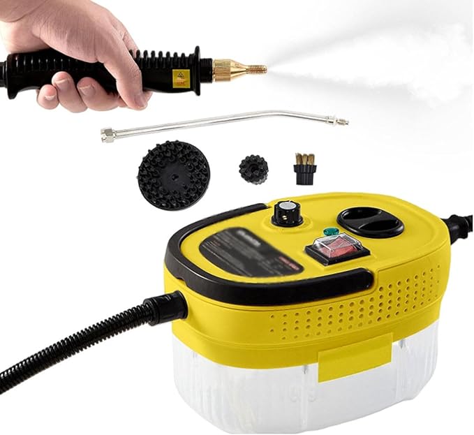 Steam Cleaner 2500W High Pressure Steam Cleaner Handheld High Temperature Cleaning Machine for Kitchen Home Car Steam CleaningYellow