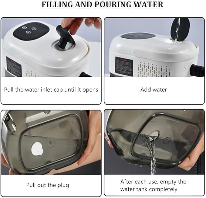 Handheld Pressurized Steam Cleaner 2500W Handheld High Temp Portable Cleaning Machine Natural Steam Cleaner Steamer for Cleaning Ready In 10s Multifunctional Steam Cleaning for Bed Car Kitchen(Whi