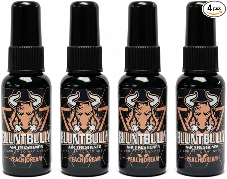 Blunt Bully Air Freshener (Peach Dream) (4 Pack) Premium Oil Based Air Freshener Spray. Long-Lasting Room Bathroom Office &amp Car Scent | Eliminates Odors from Smoke Pets &amp More