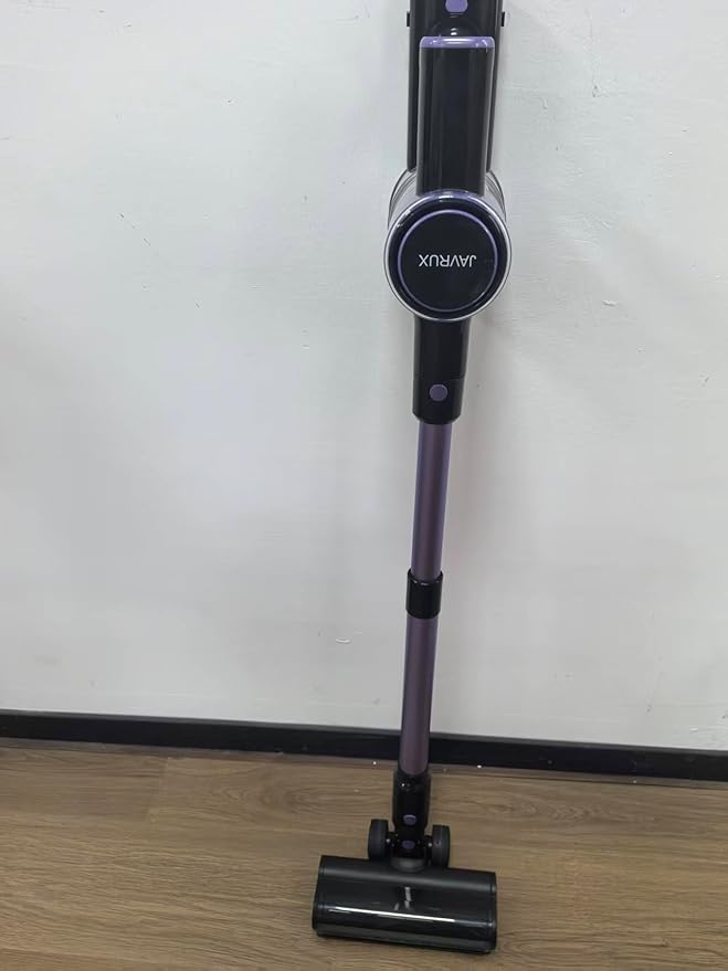 Vacuum Cleaner Purple 46KPa/500W Stick Vacuum with 55 Mins Runtime Self-Standing Vacuum Cleaner for Home LED Display Anti-Tangle Brush Rechargeable Vacuum for Hardwood Floor