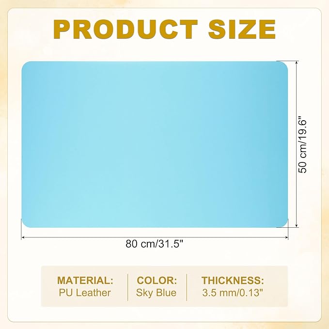 uxcell Dish Drying Mat for Kitchen Counter 31.5 x 19.6 Dish Drying Pad Sky Blue