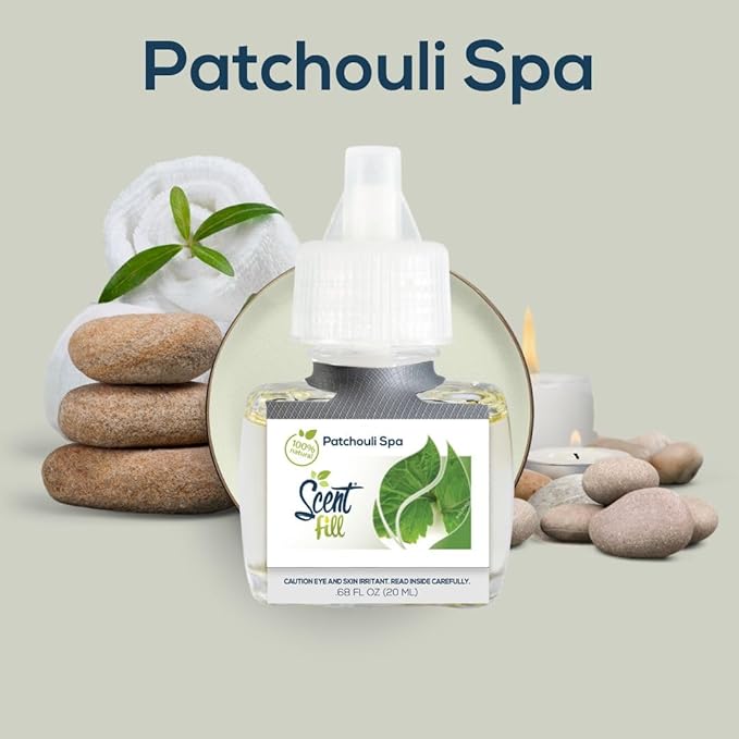 Scent Fill 100% Natural Patchouli Spa Plug in Air Freshener Scented Oil Refills 3 Refills