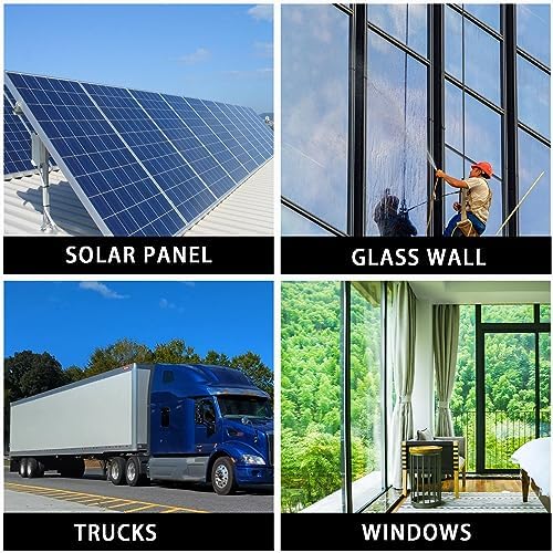 Glass Cleaning Brush Home Water Fed Telescopic Pole Kit Solar Panel Brush Rotating for Photovoltaic PanelSolar Panel Window Cleaner Extendable Outdoor Window Cleaner Cleaning Brush &amp Pole K