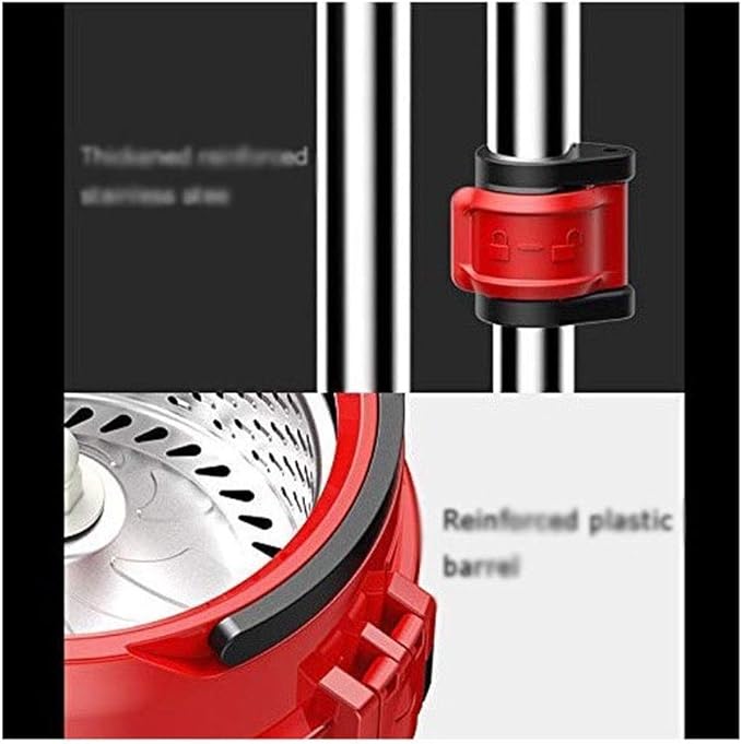 Rotating Mop Sets Spinning System 360 Spin WithExtended Handle 3 Extra Microfiber Refills for(White-Patch Five-Pointed star4)