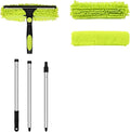 2-in-1 Double-Layer Dual-Sided Glass Wiper - High-Rise Window Cleaner Scraper for Professional Cleaning(Green3 Sections)