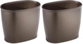 iDesign Slim Plastic Bathroom Trash Can Small Garbage Bin for Bedroom Office Desk Dorm Bronze (Pack of 2)